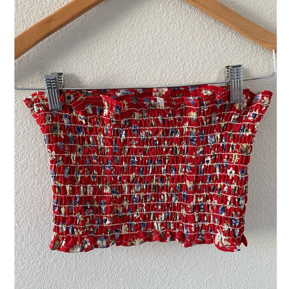 FURST OF A KIND Ruched Red‎ Tube Top - Picture 1 of 3